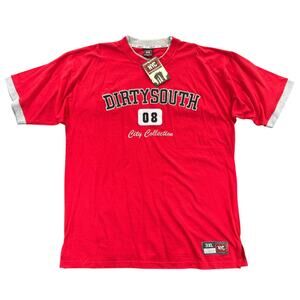 Vtg Dirty South 212 NYC T-Shirt Men's 3XL 90s Y2K Red City Collection HipHop NWT